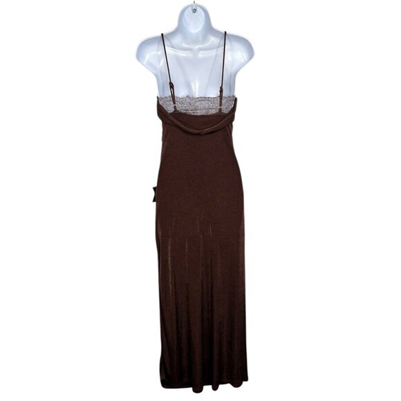 NWT Lulus Complete Catch Backless Lace Ruched Maxi Dress Brown Small - Picture 11 of 13